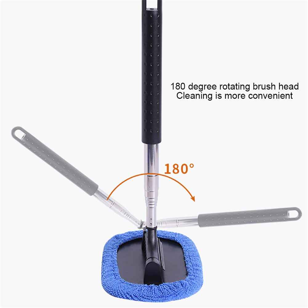 1297 3-in-1 Car Windshield Cleaning Wash Tool Interior Auto Glass Wiper with Extendable Handle Window Cleaner Brush