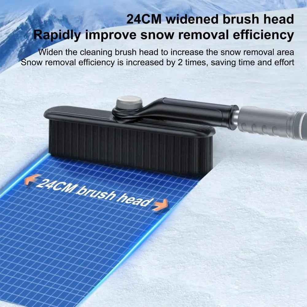 9742 Detachable 3-in-1 Snow Brush Ice Shovel Telescopic Rod Snow Removal Tool Set for Car Windscreen - White