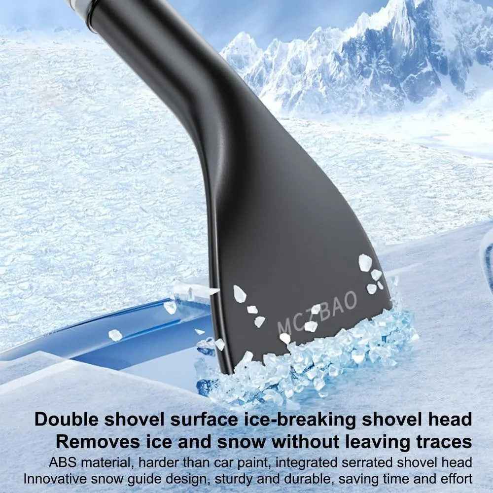 9742 Detachable 3-in-1 Snow Brush Ice Shovel Telescopic Rod Snow Removal Tool Set for Car Windscreen - White