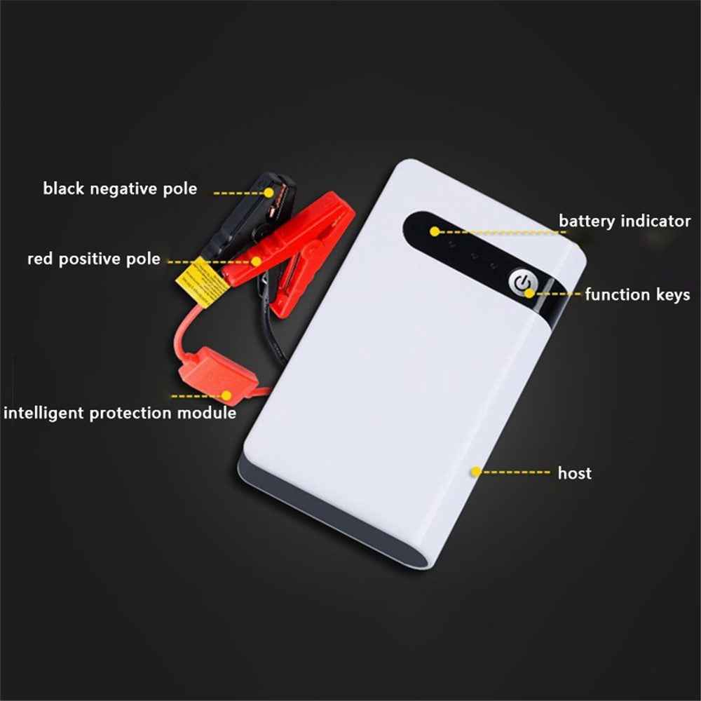 XLJ03 12V Car Emergency Starter Cell Phone Battery Charger Portable 12000mAh Power Bank with Flashlight, (EU Plug)