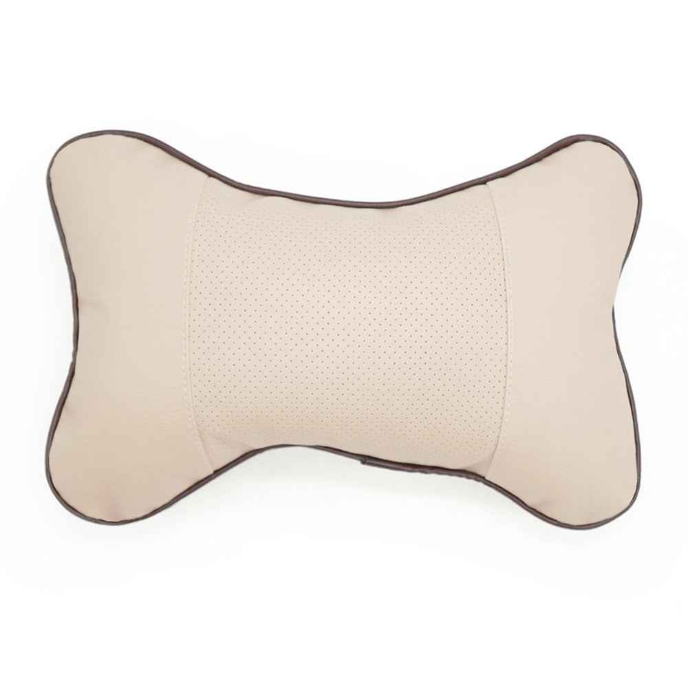 Comfortable Soft Breathable Car Head Neck Rest Cushion Car Pillow Car Neck Support Pillow Car Headrest Cushion Ergonomic Design for Relieving Neck Fatigue - Beige