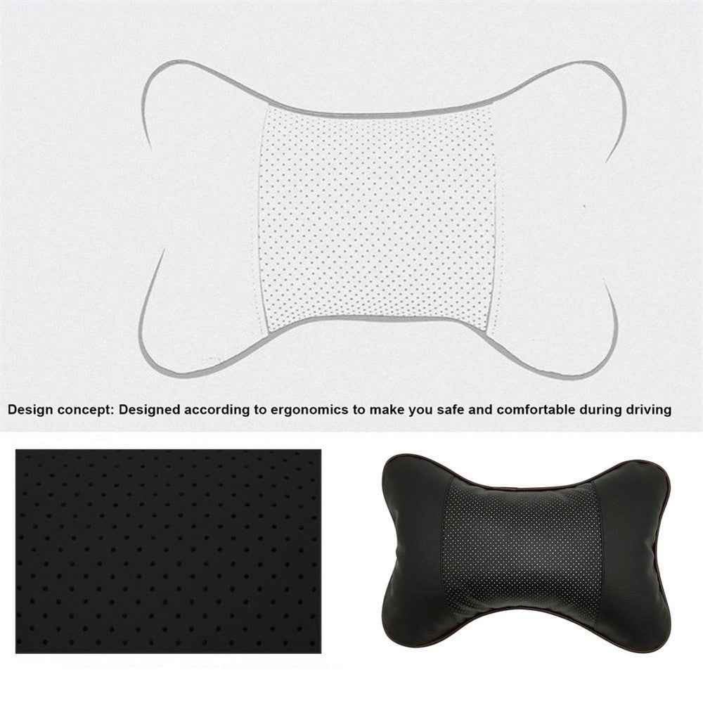 Comfortable Soft Breathable Car Head Neck Rest Cushion Car Pillow Car Neck Support Pillow Car Headrest Cushion Ergonomic Design for Relieving Neck Fatigue - Beige