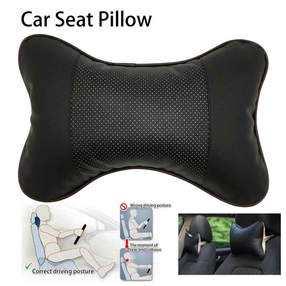 Comfortable Soft Breathable Car Head Neck Rest Cushion Car Pillow Car Neck Support Pillow Car Headrest Cushion Ergonomic Design for Relieving Neck Fatigue - Brown