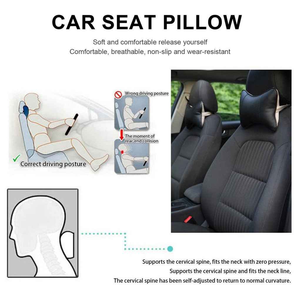 Comfortable Soft Breathable Car Head Neck Rest Cushion Car Pillow Car Neck Support Pillow Car Headrest Cushion Ergonomic Design for Relieving Neck Fatigue - Brown
