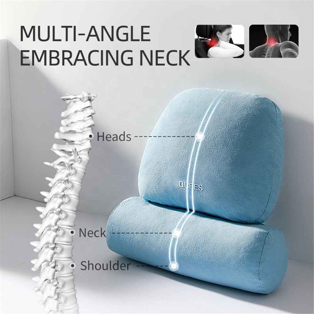 QUEES Car Neck Pillow Headrest Pillow Lumbar Support Waist Cushion Pad Auto Vehicle Supply - Pink