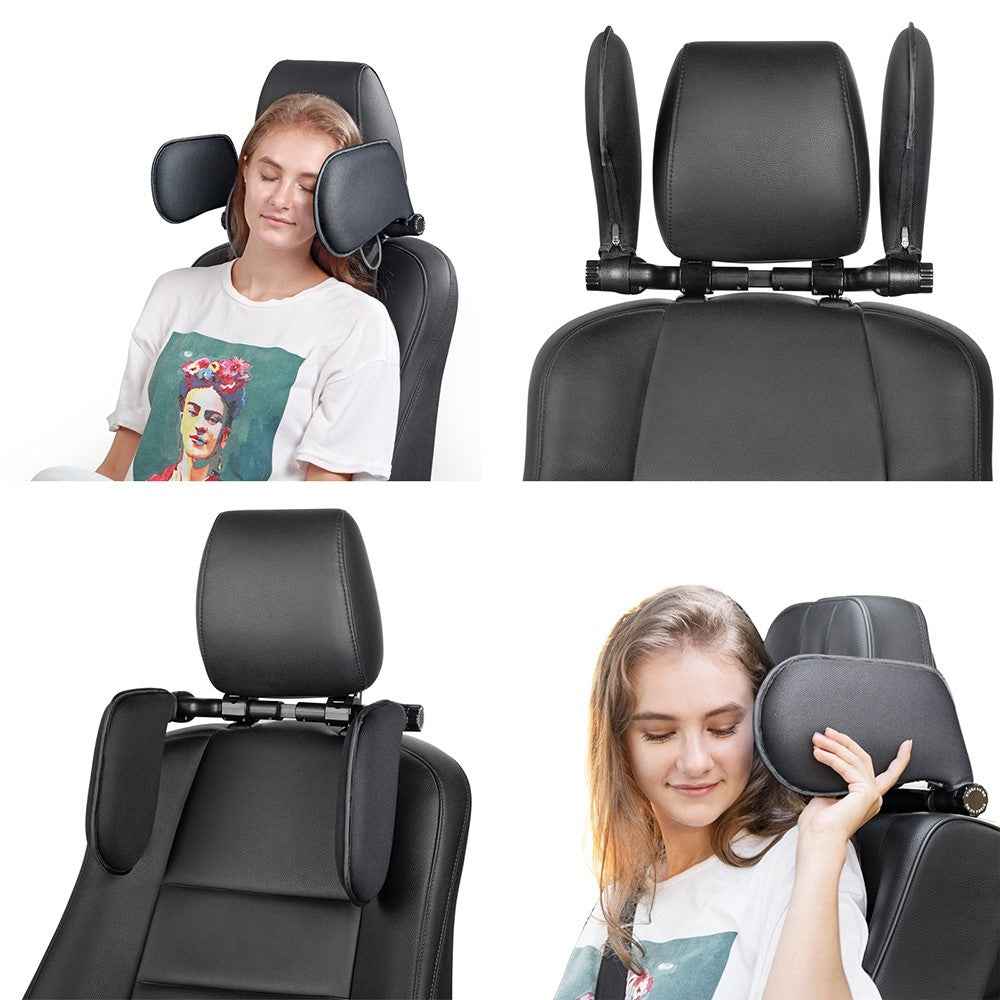 Car Neck Headrest Pillow Cushion Car Seat Memory Foam Padding Sleep Side Head Cervical Spine Support - Coffee