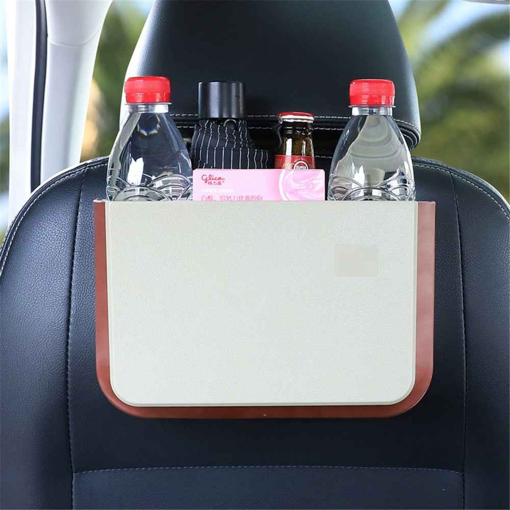 SN929 Car Folding Trash Can Hanging Bucket Waterproof Umbrella Storage Supplies Sundries Organizer - Beige