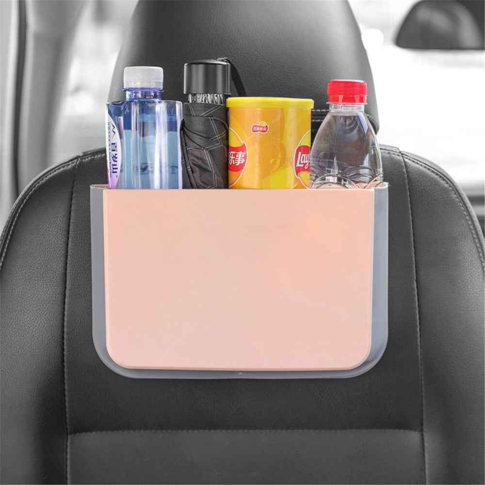 SN929 Car Folding Trash Can Hanging Bucket Waterproof Umbrella Storage Supplies Sundries Organizer - Pink