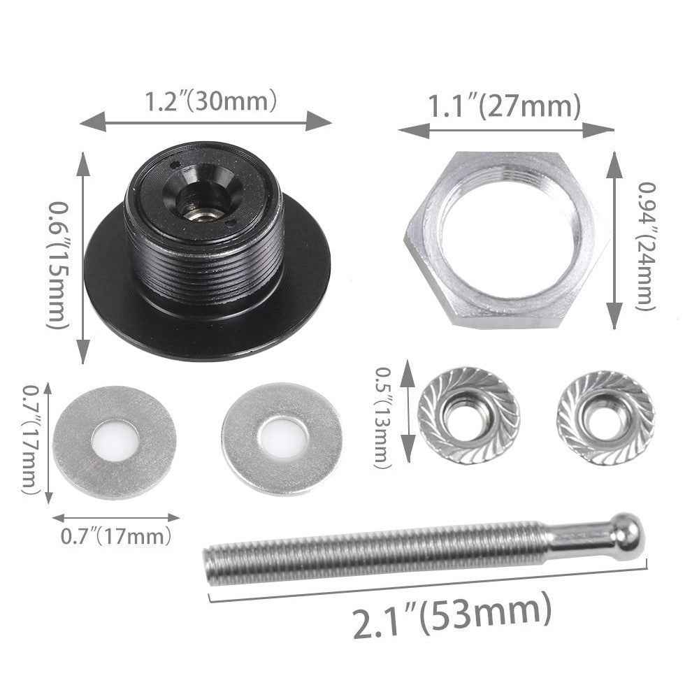 ENL012 Universal Aluminum Alloy 30mm Vehicle Hood Lock Cover Anti-theft Design 53mm Screw - Red