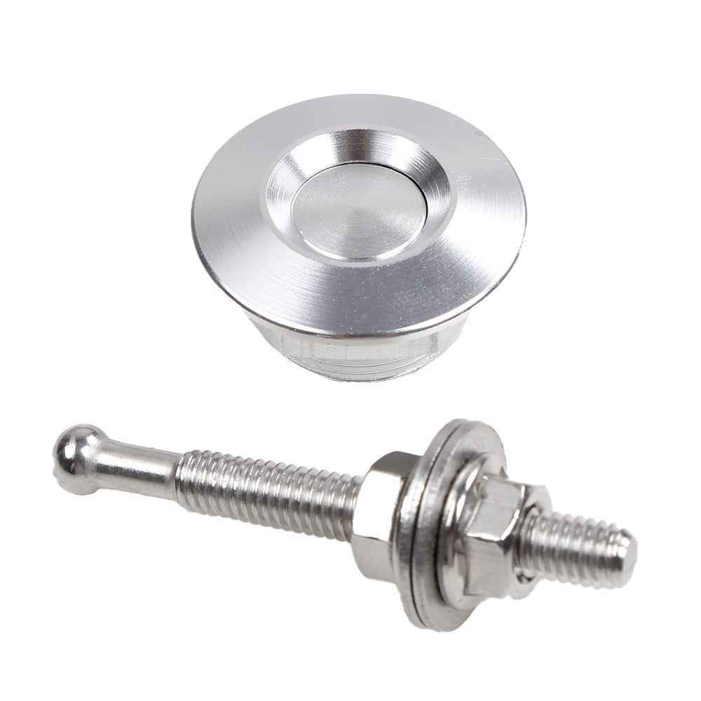 ENL012 Universal Aluminum Alloy 30mm Vehicle Hood Lock Cover Anti-theft Design 53mm Screw - Silver