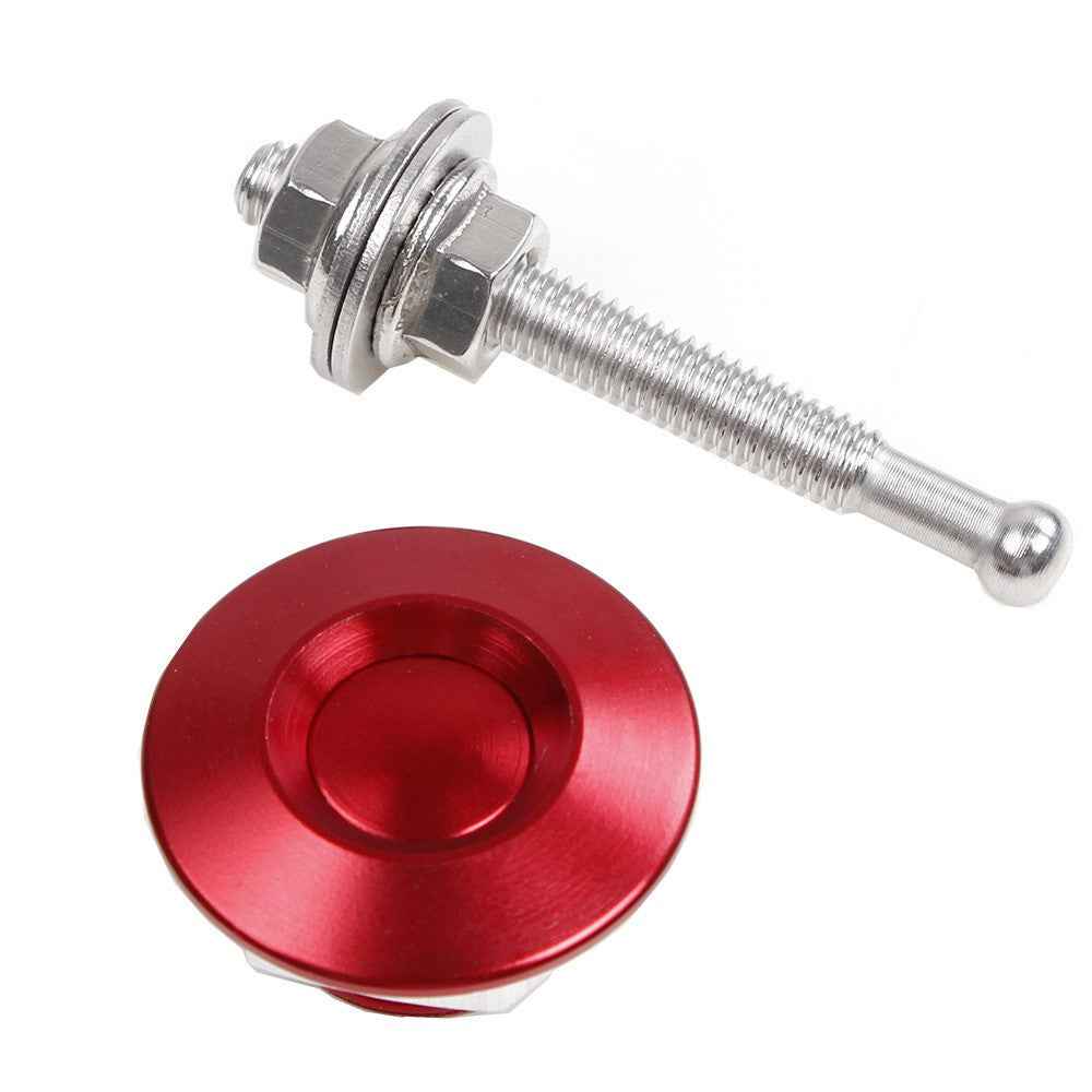 ENL012 Universal Aluminum Alloy 30mm Vehicle Hood Lock Cover Anti-theft Design 53mm Screw - Black