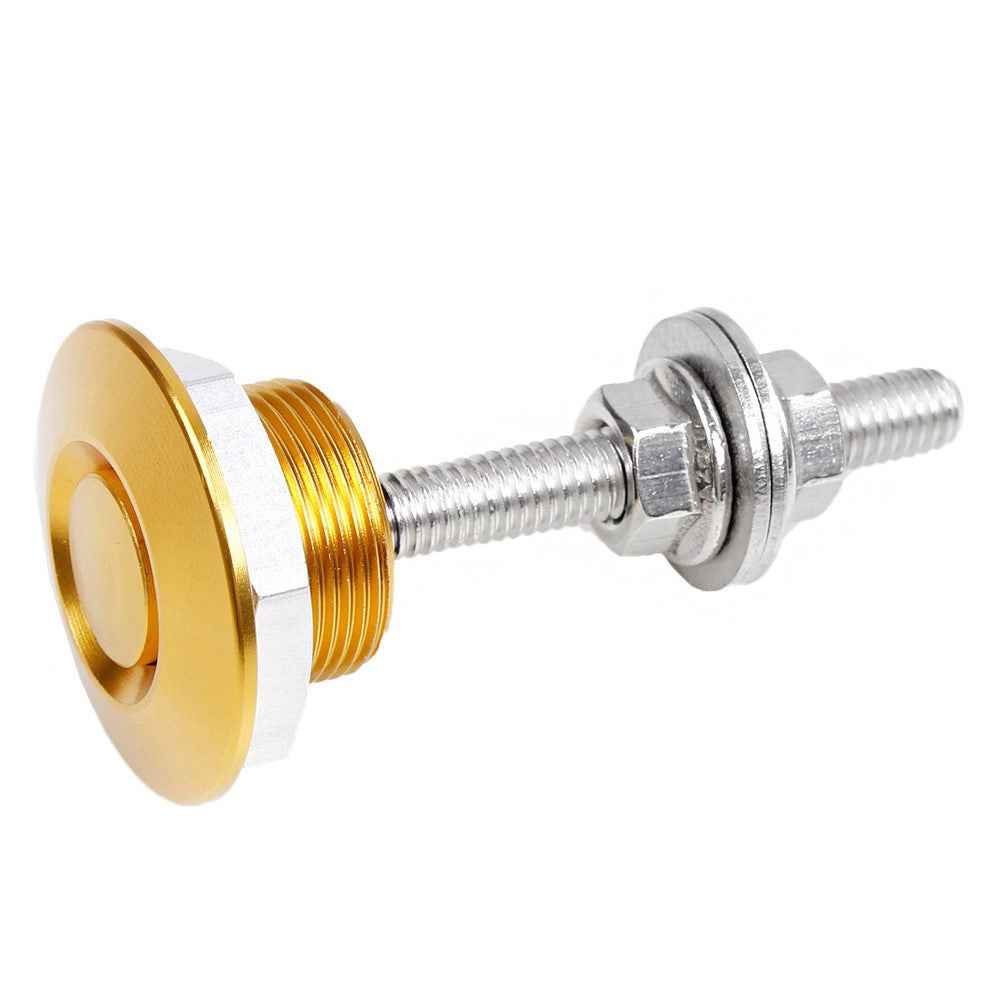 ENL012 Universal Aluminum Alloy 30mm Vehicle Hood Lock Cover Anti-theft Design 53mm Screw - Gold