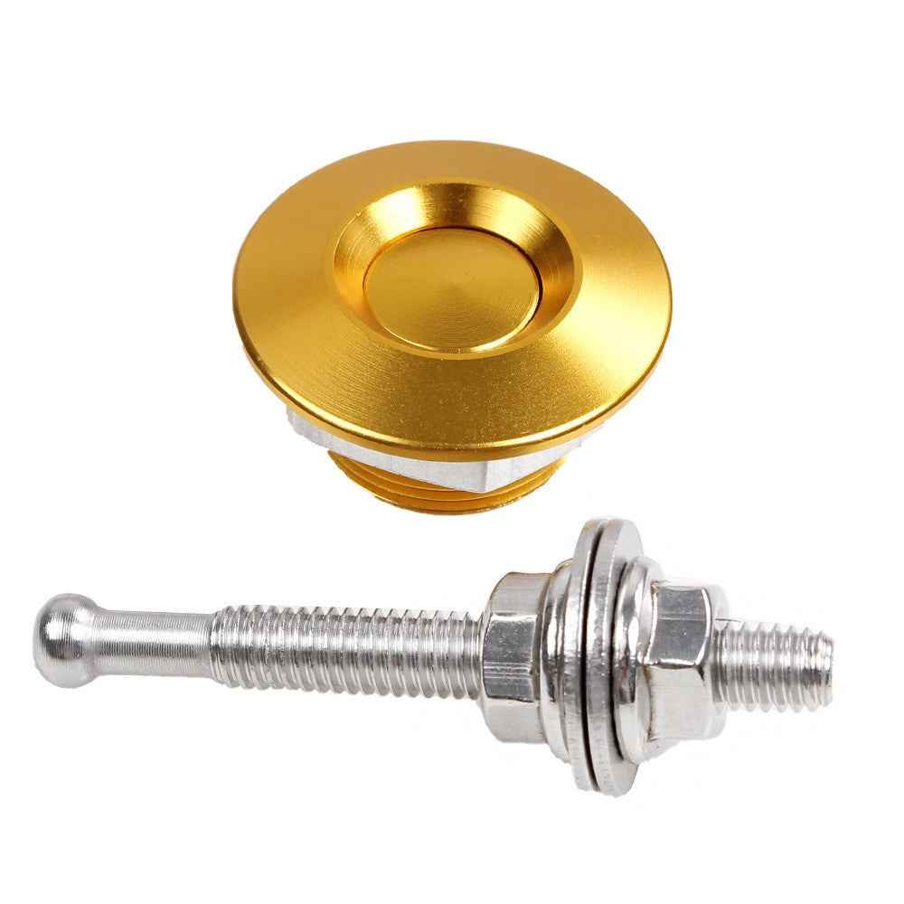ENL012 Universal Aluminum Alloy 30mm Vehicle Hood Lock Cover Anti-theft Design 53mm Screw - Gold