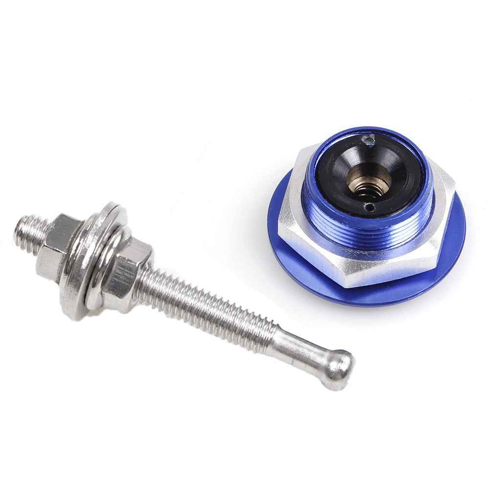 ENL012 Universal Aluminum Alloy 30mm Vehicle Hood Lock Cover Anti-theft Design 53mm Screw - Blue