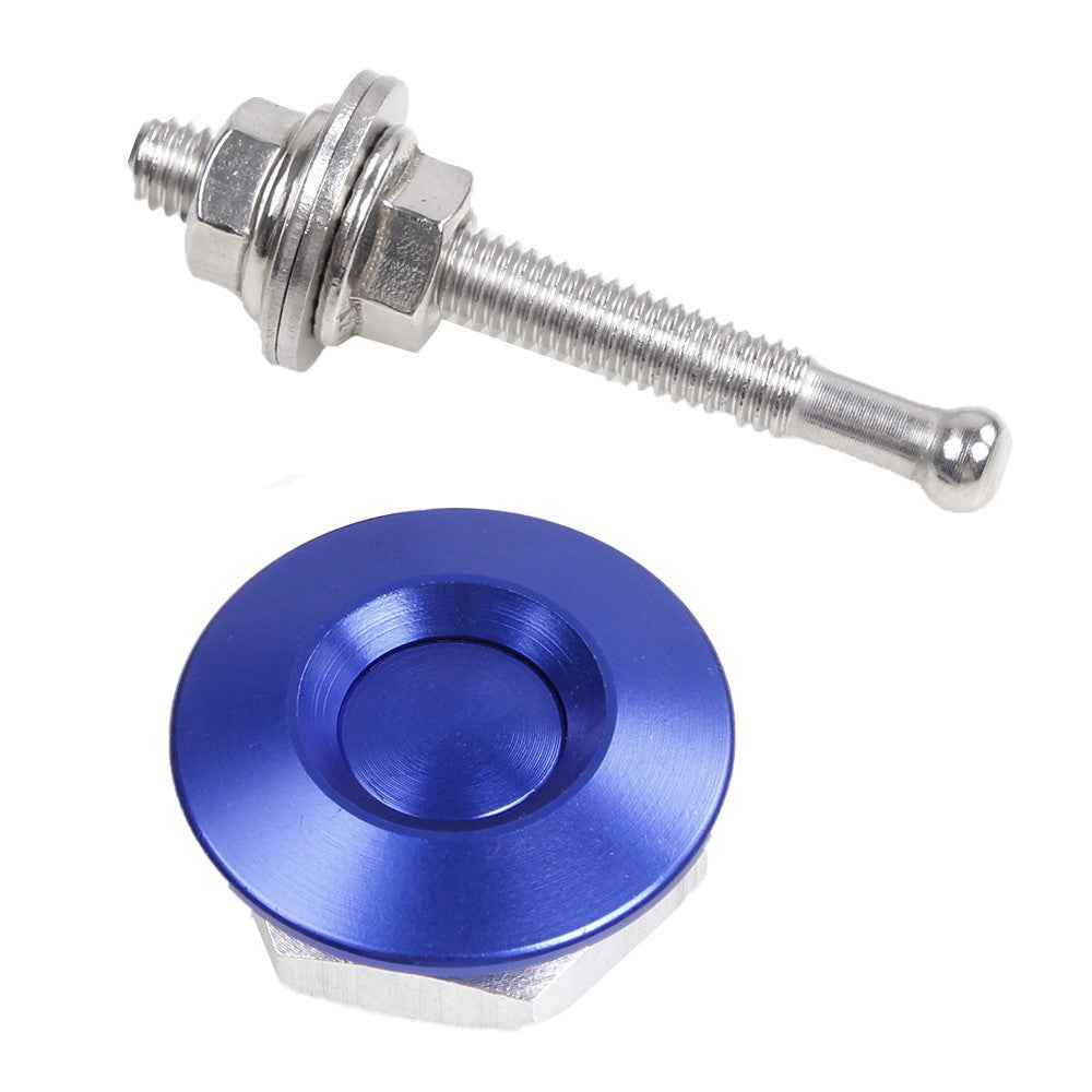 ENL012 Universal Aluminum Alloy 30mm Vehicle Hood Lock Cover Anti-theft Design 53mm Screw - Blue