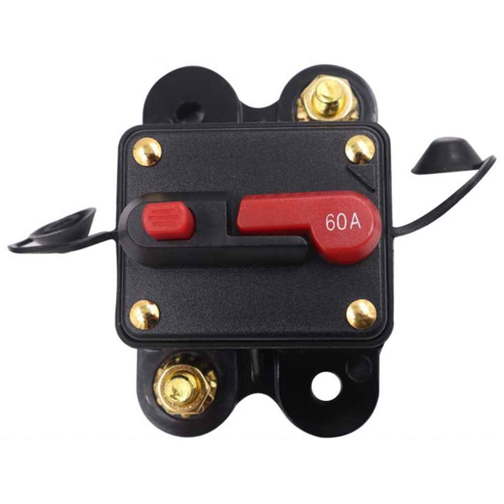 60A DC 12-48V Car Audio Stereo Circuit Breaker Automatic Reset Fuse Holder Automatic Circuit Breaker, Circuit Protector