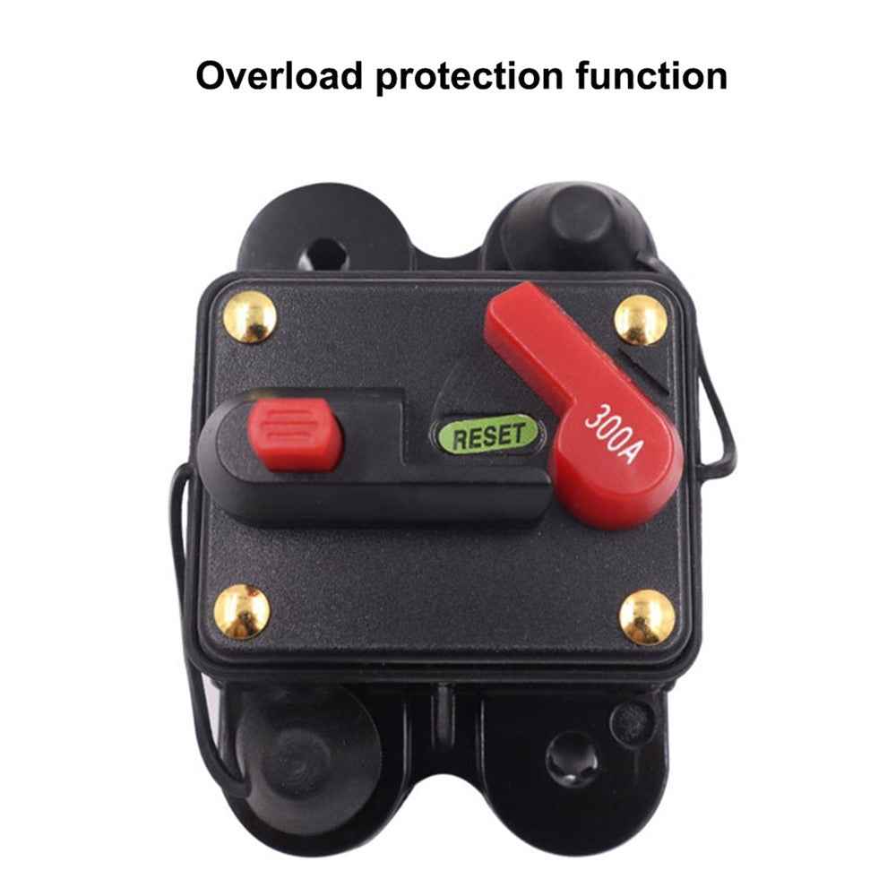300A DC 12-48V Car Audio Stereo Circuit Breaker Automatic Reset Fuse Holder Automatic Circuit Breaker, Circuit Protector