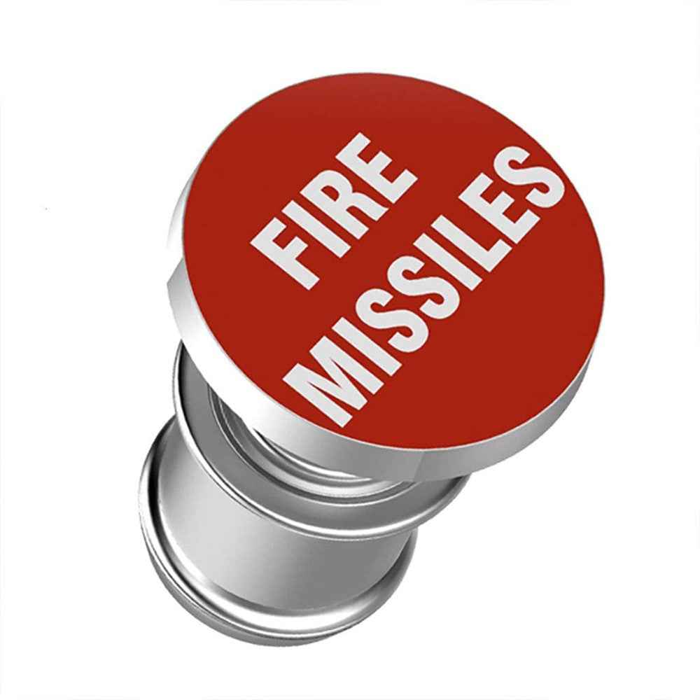 FIRE MISSILE / EJECT / NITROUS Letter Metal Cigarette Lighter Cigarette Butt for 12V Car Motorcycle - Red / FIRE MISSILE