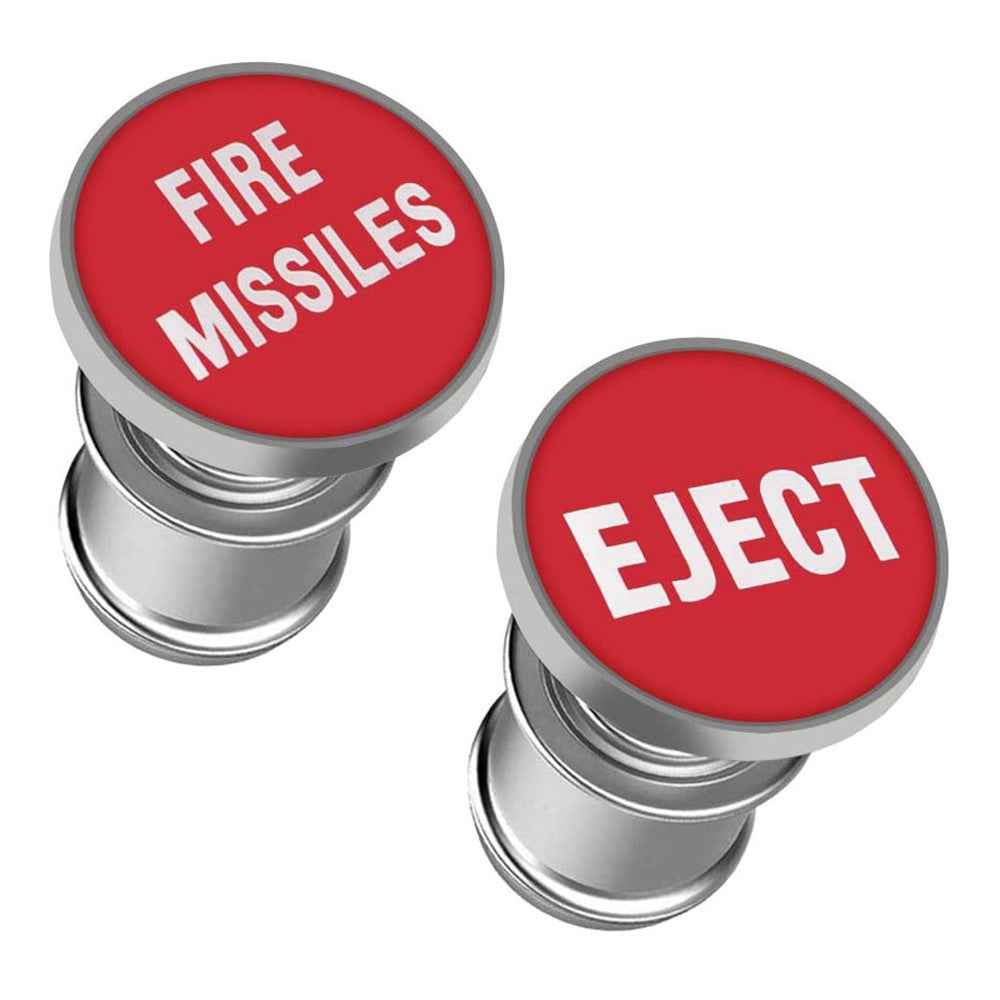 FIRE MISSILE / EJECT / NITROUS Letter Metal Cigarette Lighter Cigarette Butt for 12V Car Motorcycle - Red / FIRE MISSILE