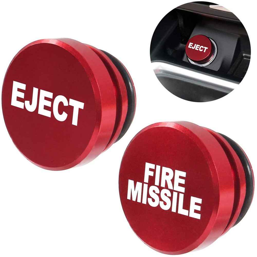 FIRE MISSILE / EJECT / NITROUS Letter Metal Cigarette Lighter Cigarette Butt for 12V Car Motorcycle - Red / EJECT
