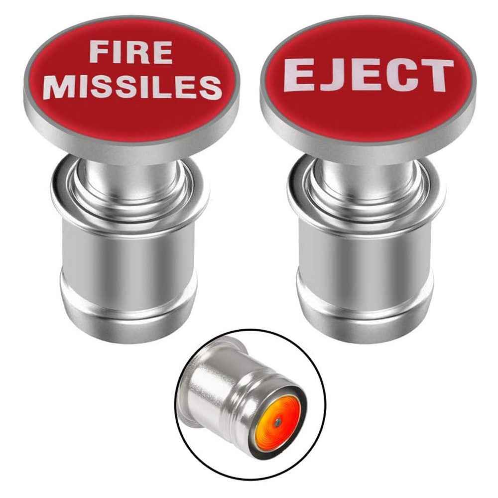 FIRE MISSILE / EJECT / NITROUS Letter Metal Cigarette Lighter Cigarette Butt for 12V Car Motorcycle - Red / EJECT
