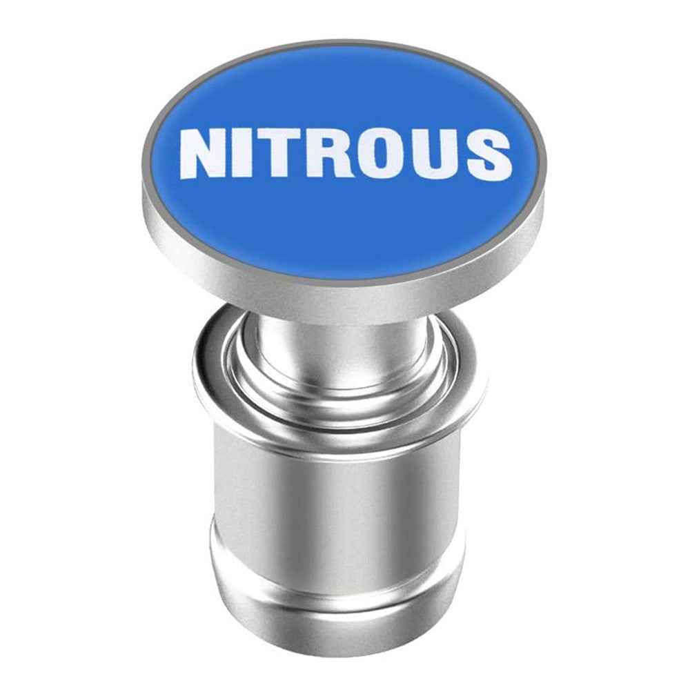 FIRE MISSILE / EJECT / NITROUS Letter Metal Cigarette Lighter Cigarette Butt for 12V Car Motorcycle - Blue / NITROUS