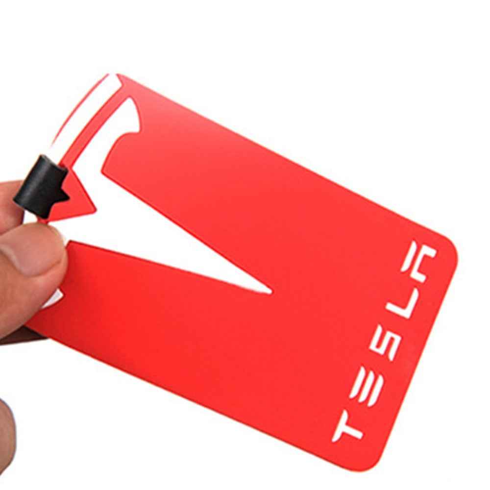 Silicone Car Remote Key Cover for Model 3 / Y Wear Resistant Protective Case with Ring Buckle Car Key Replacement Parts - Black / Red