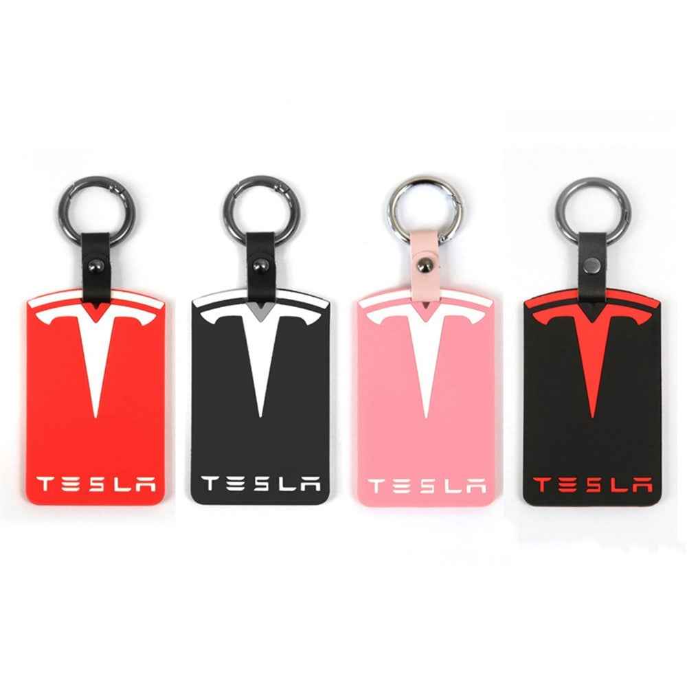 Silicone Car Remote Key Cover for Model 3 / Y Wear Resistant Protective Case with Ring Buckle Car Key Replacement Parts - Black / White