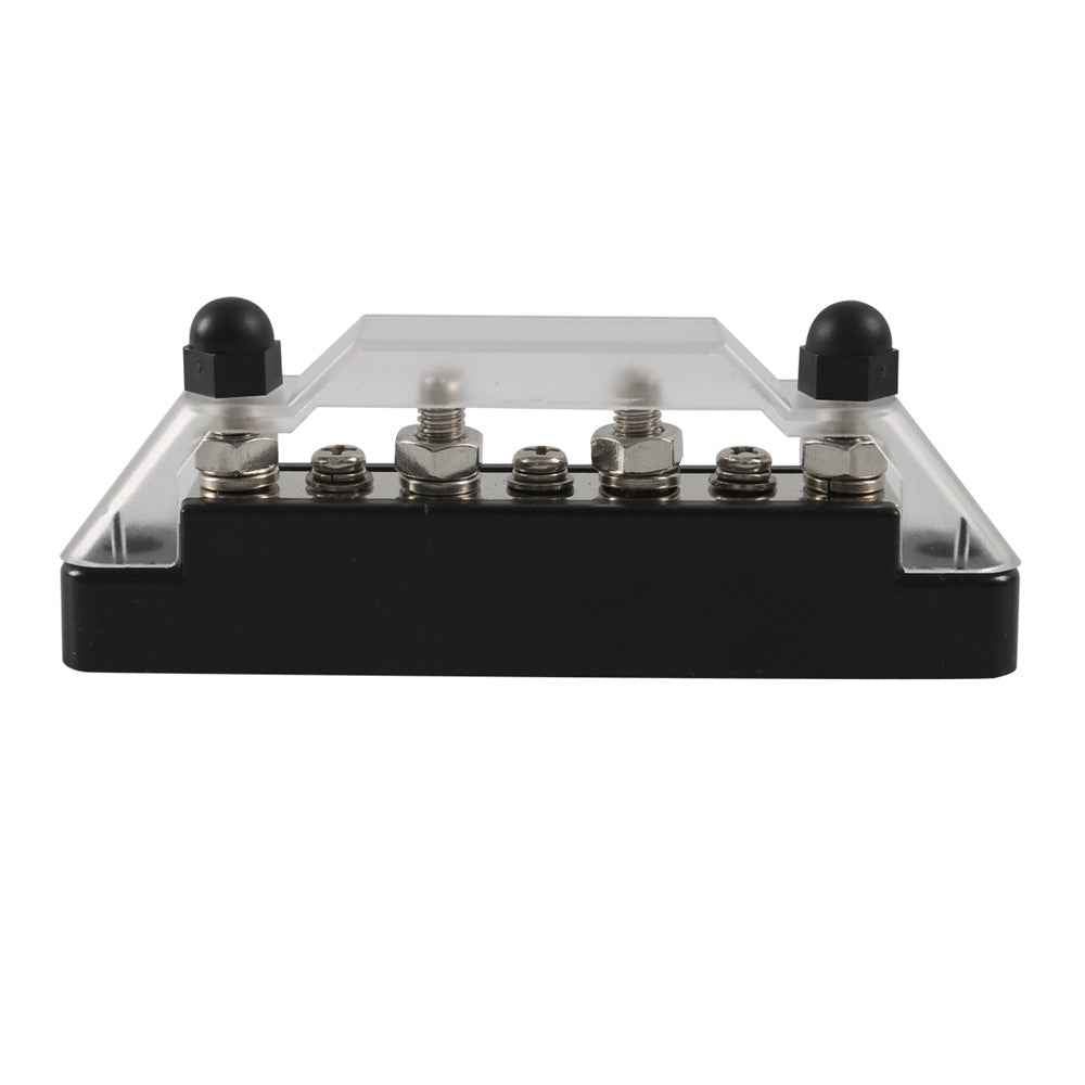 A7473 2Pcs  /  Set 7-Way Power Distribution Block 4 x M6 Terminal Studs, 3 x M4 Terminal Screws Battery Bus Bar for Car Marine Boat (Black+Red)