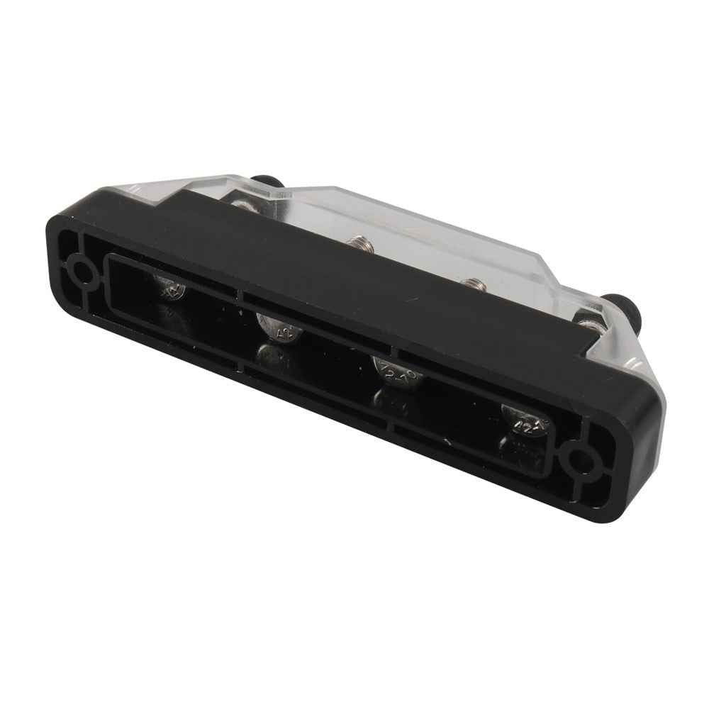 A7473 2Pcs  /  Set 7-Way Power Distribution Block 4 x M6 Terminal Studs, 3 x M4 Terminal Screws Battery Bus Bar for Car Marine Boat (Black+Red)