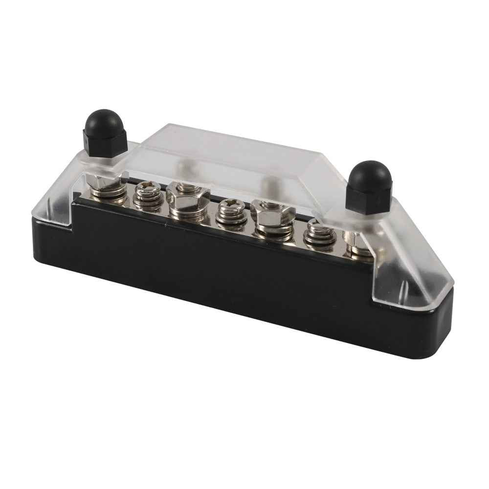 A7473 7-Way Power Distribution Block 4 x M6 Terminal Studs, 3 x M4 Terminal Screws Battery Bus Bar for Car Marine Boat - Black