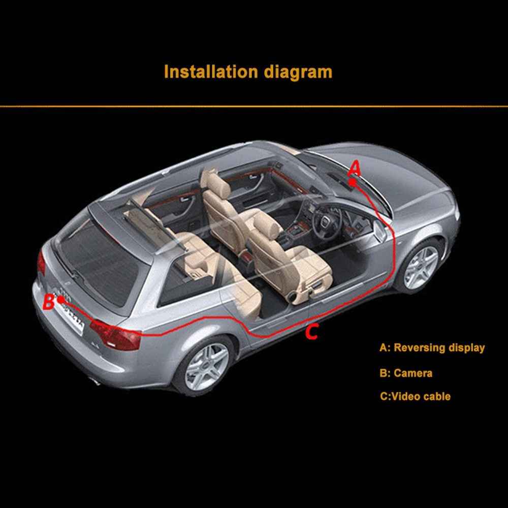 RH-503 5.0 inch Rearview Mirror HD Car Display with Round Camera / Video Cable Waterproof Rear View Monitor