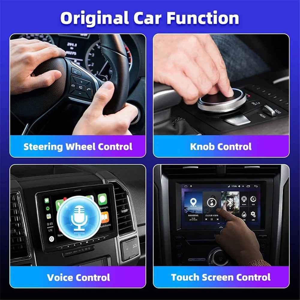 Q1S 2-in-1 Wired to Wireless Carplay Android Auto Adapter Bluetooth-compatible 5.0 Smart Box