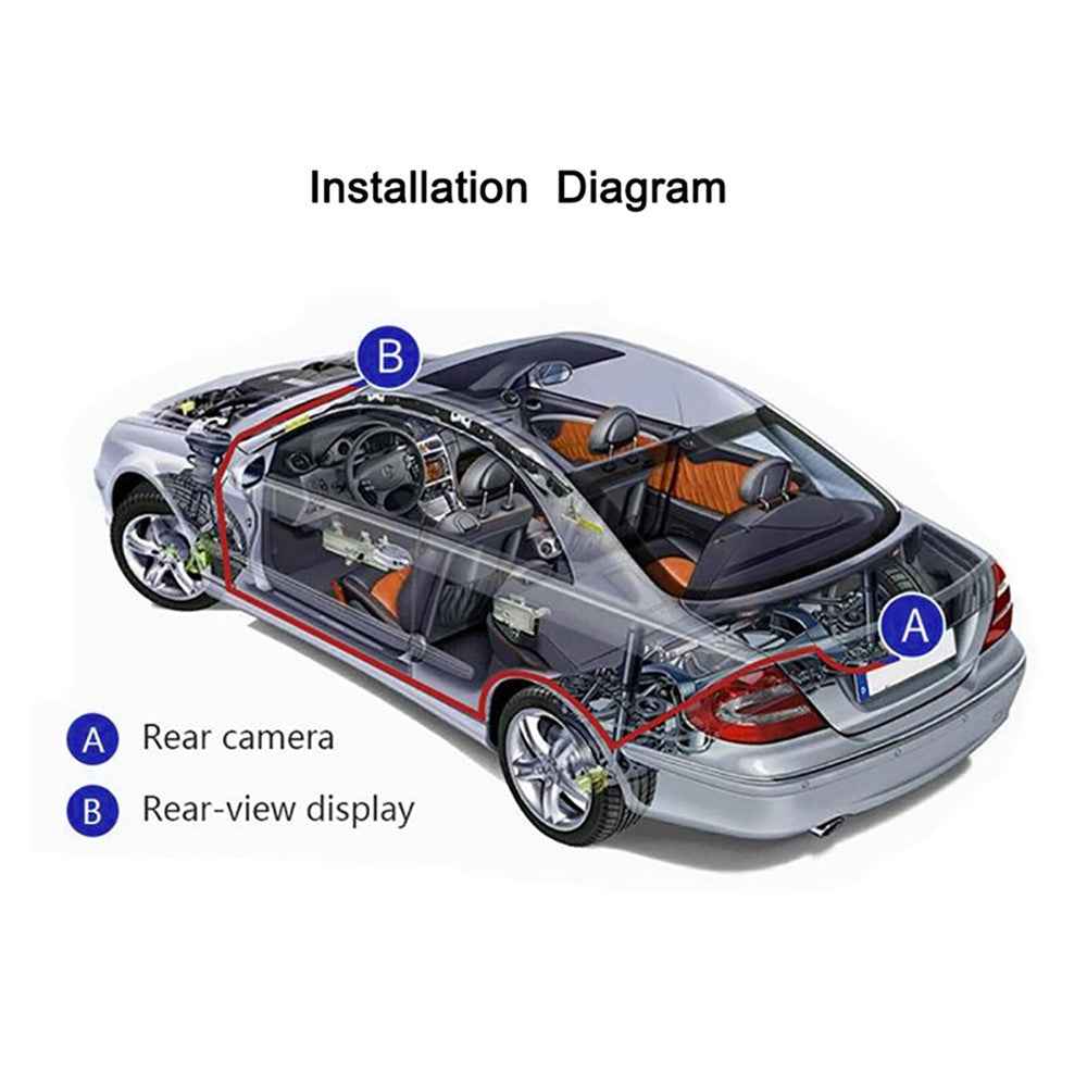 RH-702A Car Rear View Backup Round Camera Truck Vehicle Parking Reverse System 7'' Screen Monitor Kit 12V 24V
