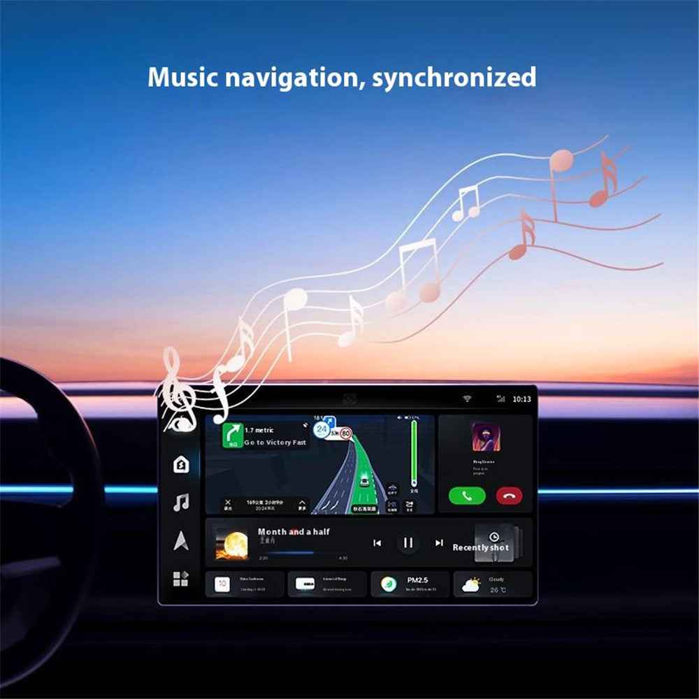 Car Android Auto Dongle Bluetooth-compatible / Wifi Wired Android Auto to Wireless Vehicle Adapter for Android Phone - Black