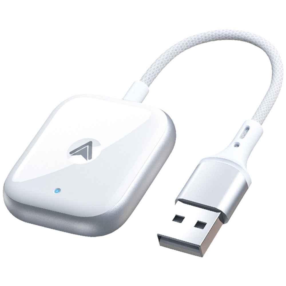 Car Android Auto Dongle Bluetooth-compatible / WiFi Wired Android Auto to Wireless Vehicle Adapter for Android Phone - White