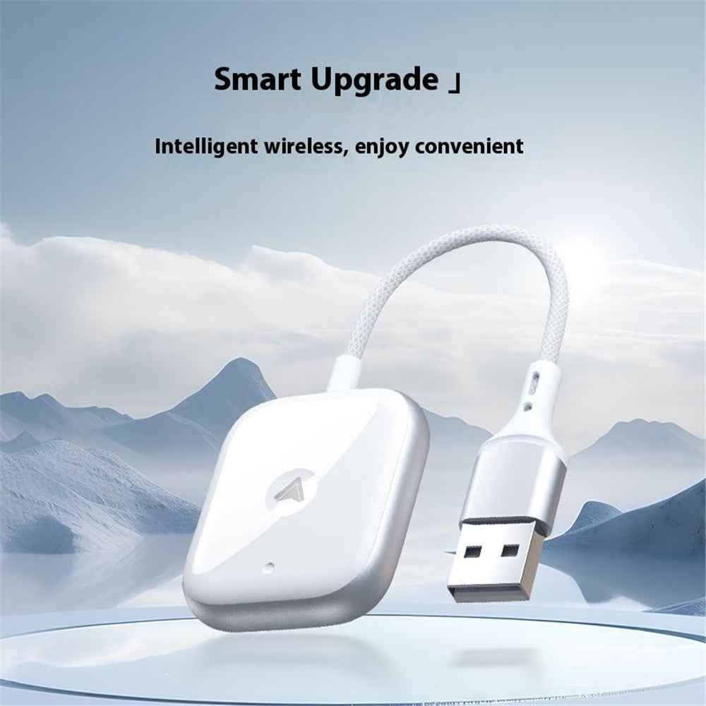 Car Android Auto Dongle Bluetooth-compatible / WiFi Wired Android Auto to Wireless Vehicle Adapter for Android Phone - White