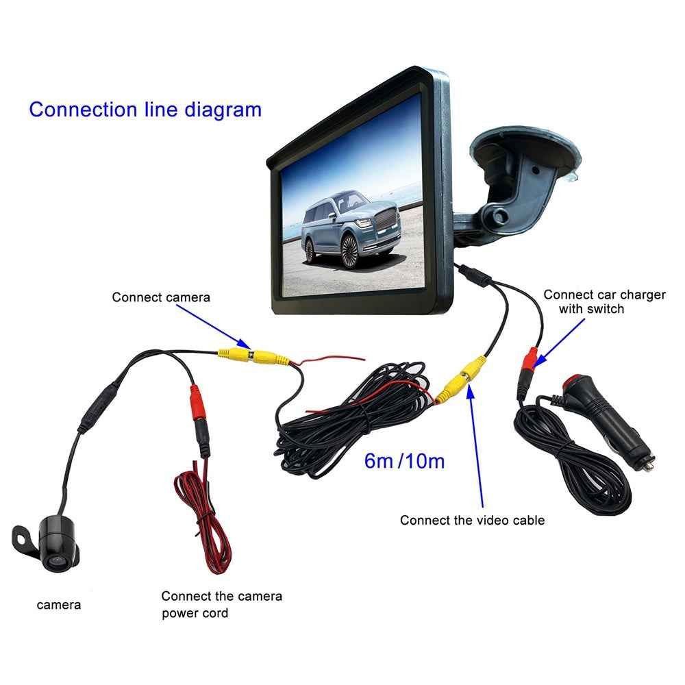 RH-702B Large 7'' LCD Display Monitor 12V 24V Car Parking Reversing Butterfly-shaped Rear Camera Kit