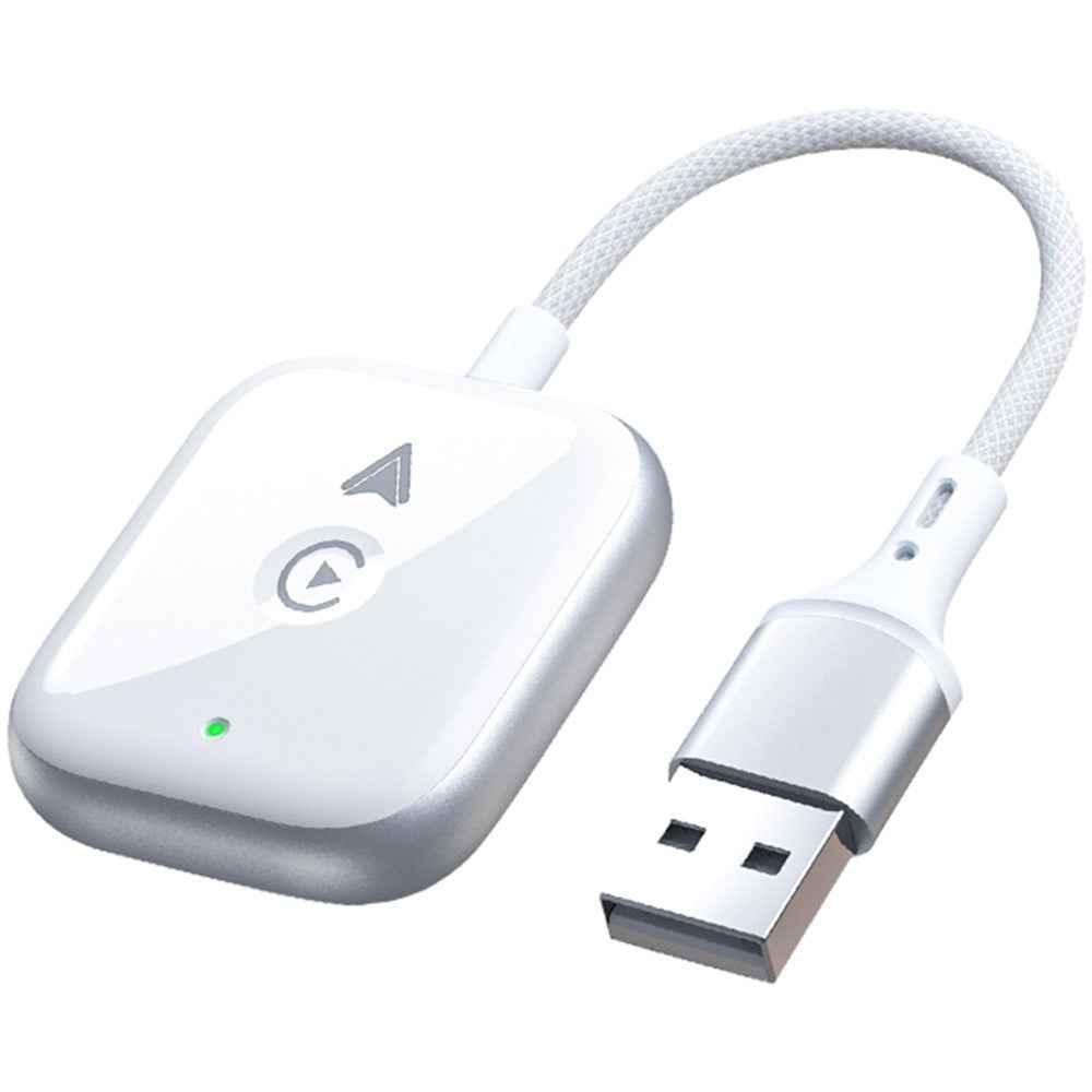 2 in 1 Carplay / Android Auto Wired to Wireless Adapter Bluetooth+Wifi Connection Converter - White