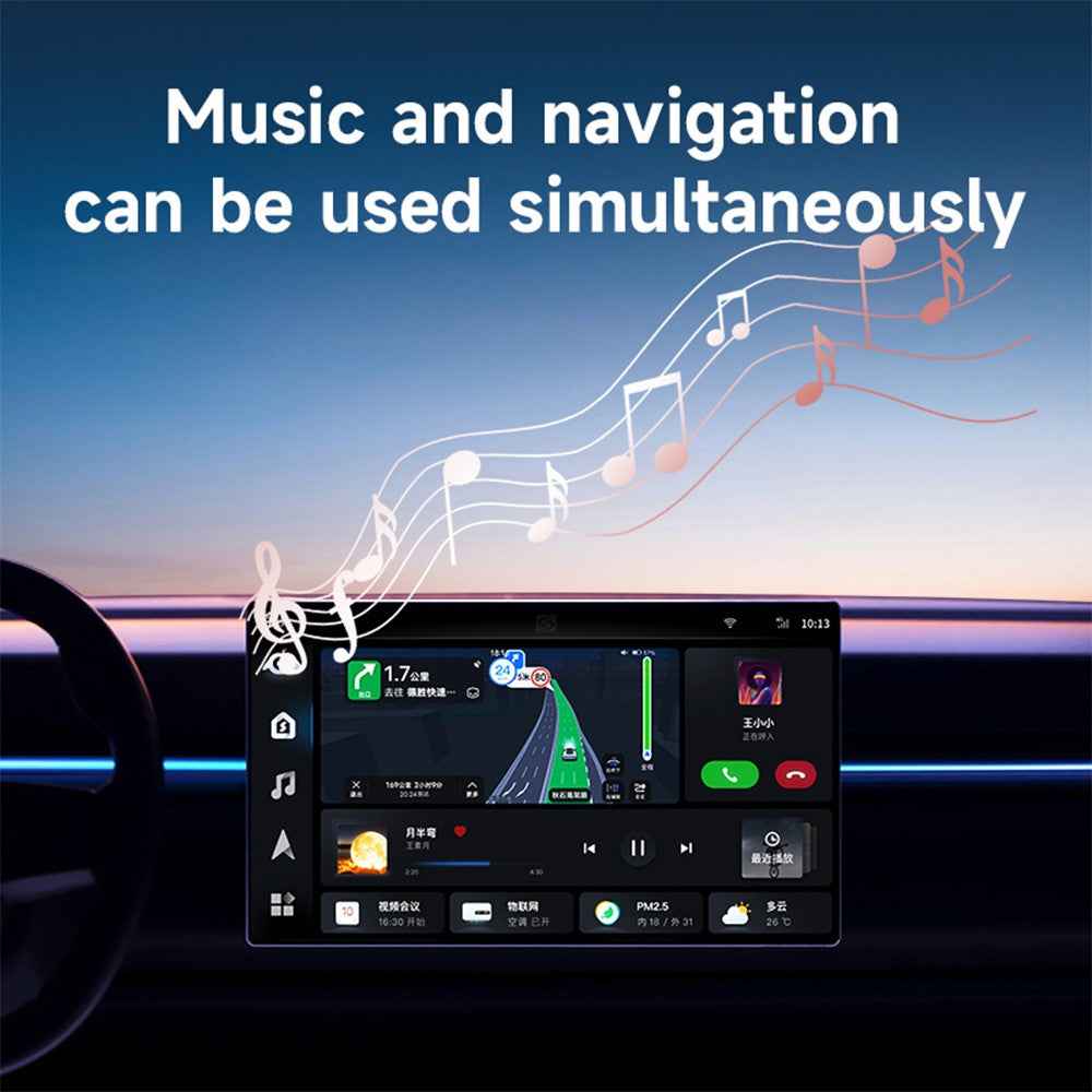 2 in 1 Carplay / Android Auto Wired to Wireless Adapter Bluetooth+Wifi Connection Converter - White