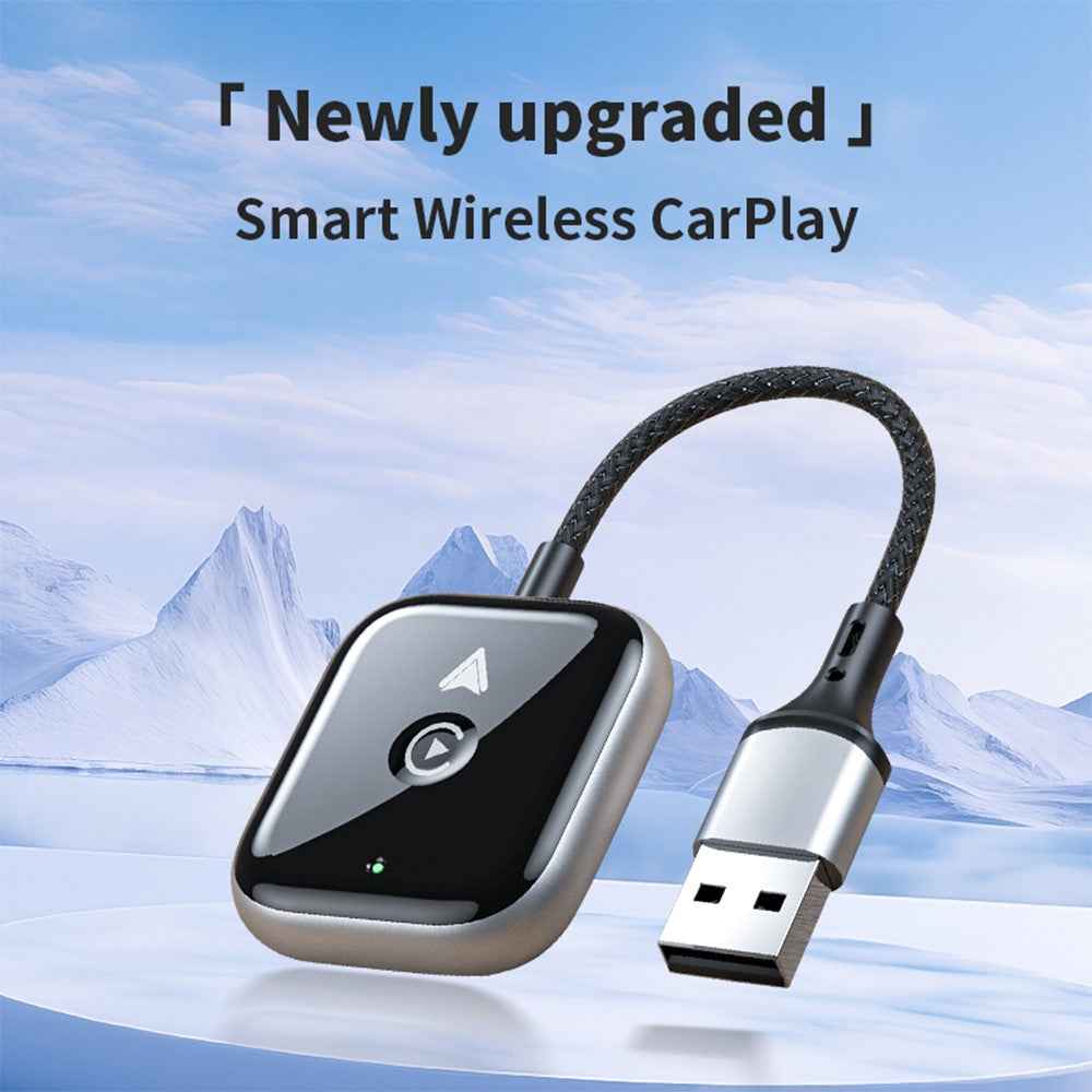 2 in 1 CarPlay / Android Auto Wired to Wireless Adapter Bluetooth+WiFi Connection Converter - Black