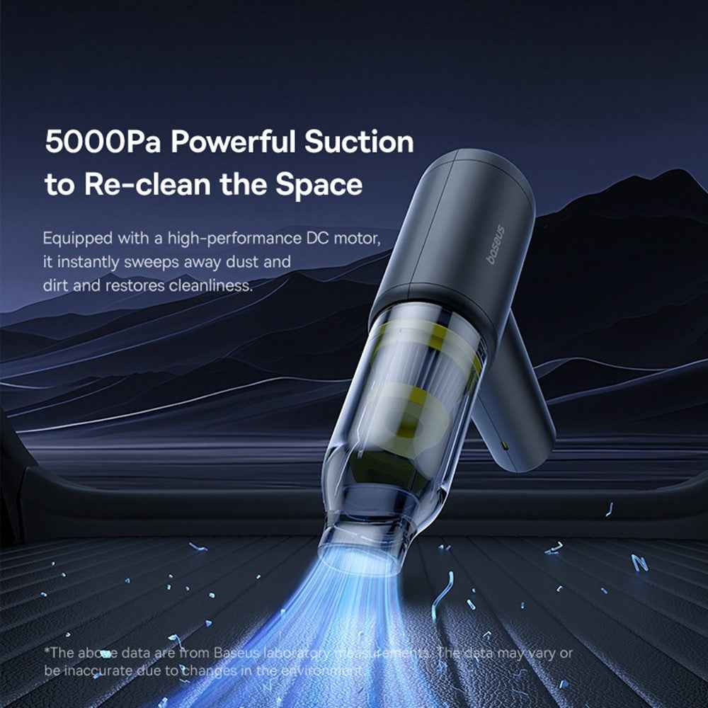 BASEUS AT 4-in-1 Multi-Function 5000Pa Powerful Suction Cordless Car Vacuum Cleaner, Black