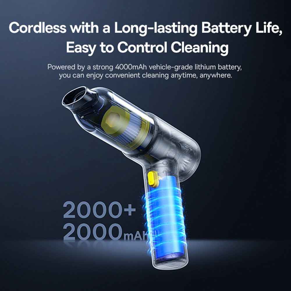 BASEUS AT 4-in-1 Multi-Function 5000Pa Powerful Suction Cordless Car Vacuum Cleaner, Black