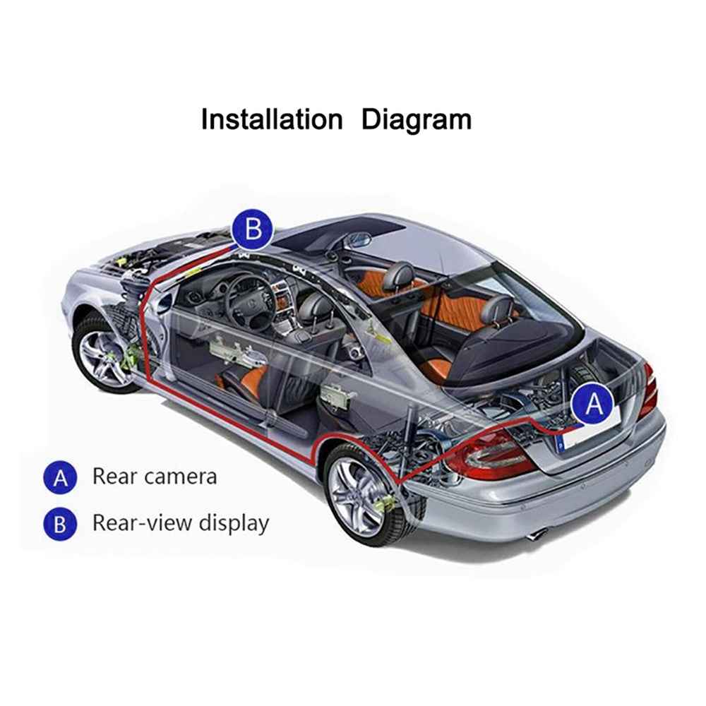 RH-702C 7'' Large Screen LCD Display Monitor 12V 24V Car Parking Reversing 4-LED Rear Camera Kit
