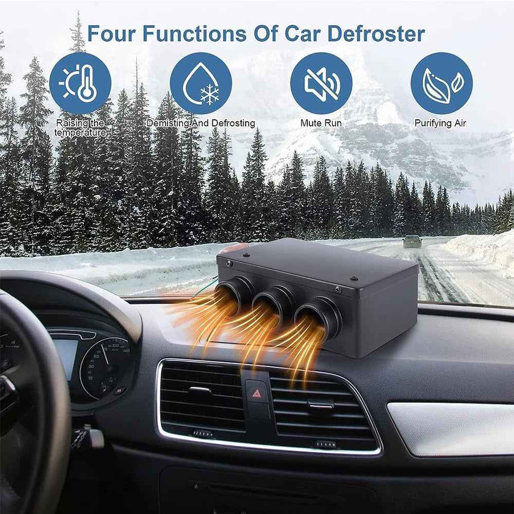 Three Hole Car Water Heater Window Defrosting Defogging Vehicle Interior Heater - 12V