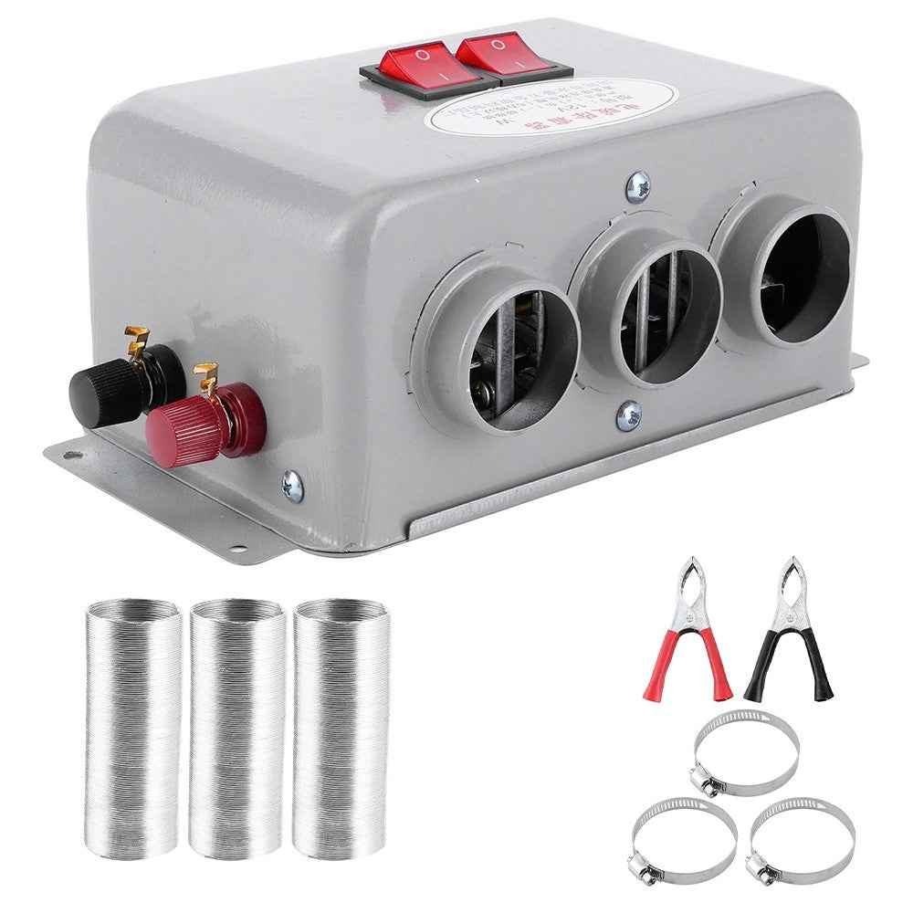 Three Hole Car Water Heater Window Defrosting Defogging Vehicle Heating Fan - 24V