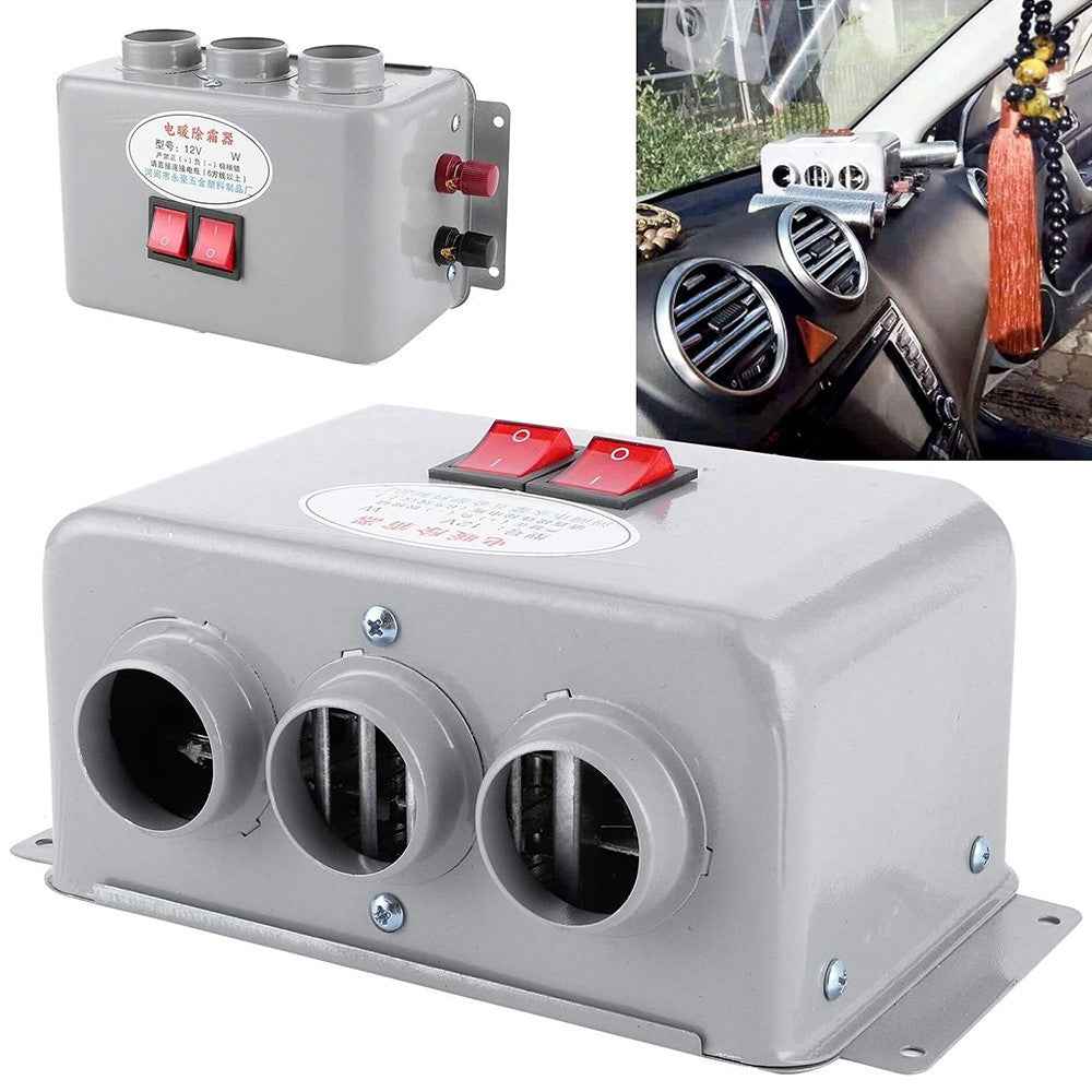 Three Hole Car Water Heater Window Defrosting Defogging Vehicle Heating Fan - 24V