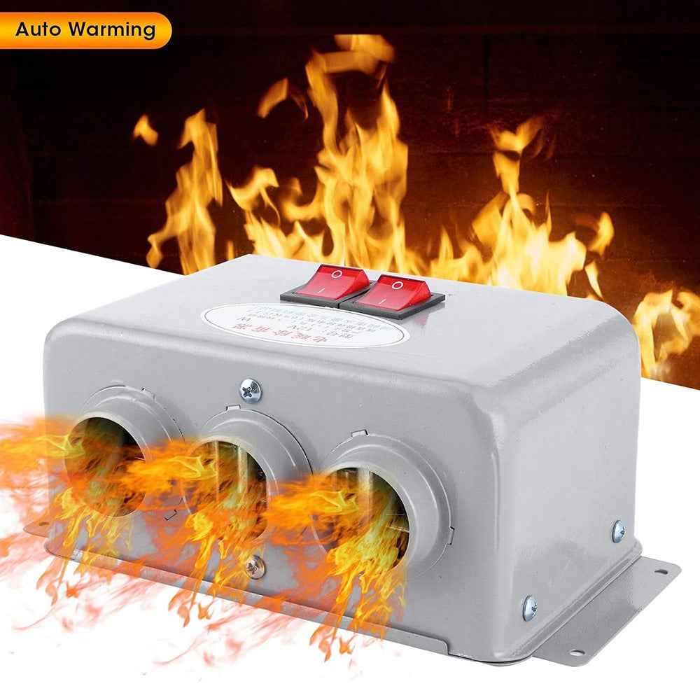 Three Hole Car Water Heater Window Defrosting Defogging Vehicle Heating Fan - 24V
