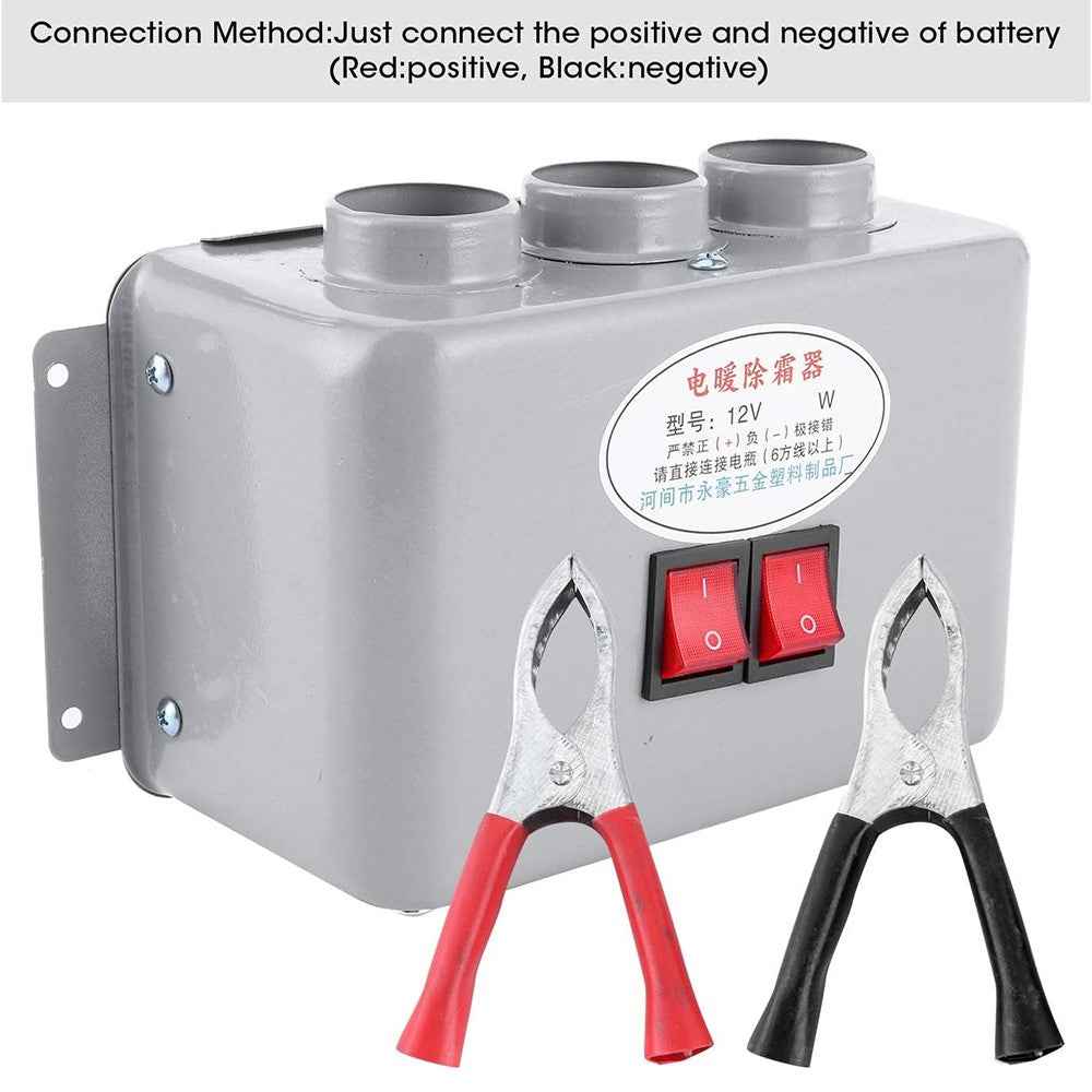 Three Hole Car Water Heater Window Defrosting Defogging Vehicle Heating Fan - 24V