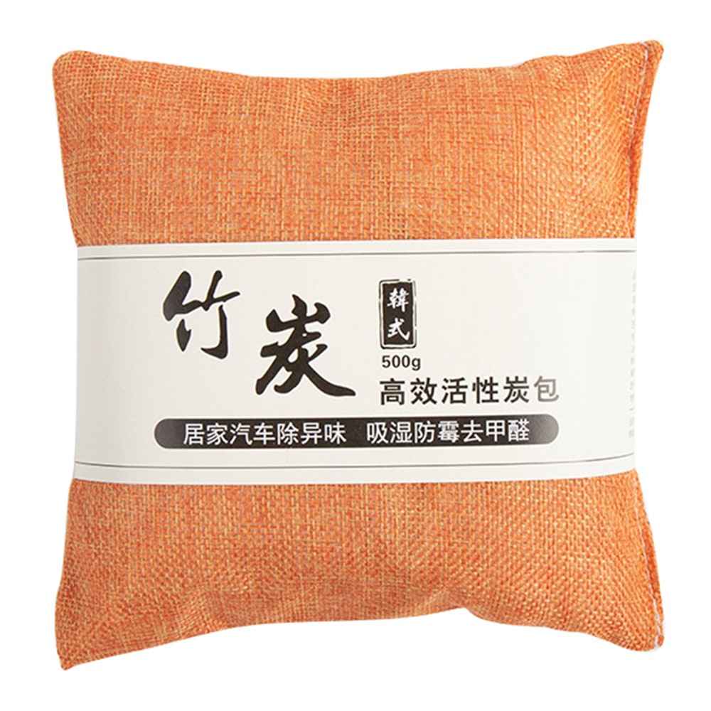 Activated Carbon Bag Car Home Dehumidification Odor Formaldehyde Removal Linen Bamboo Charcoal Bag - Orange